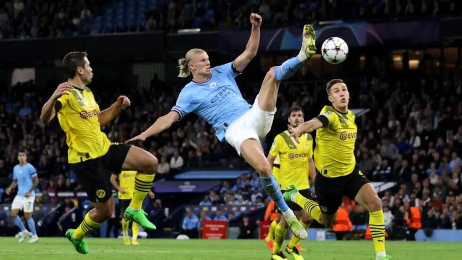 Erling Haaland gol de generic TV in Manchester City  Dortmund 21 Inca un record doborat de starul lui Guardiola Foto