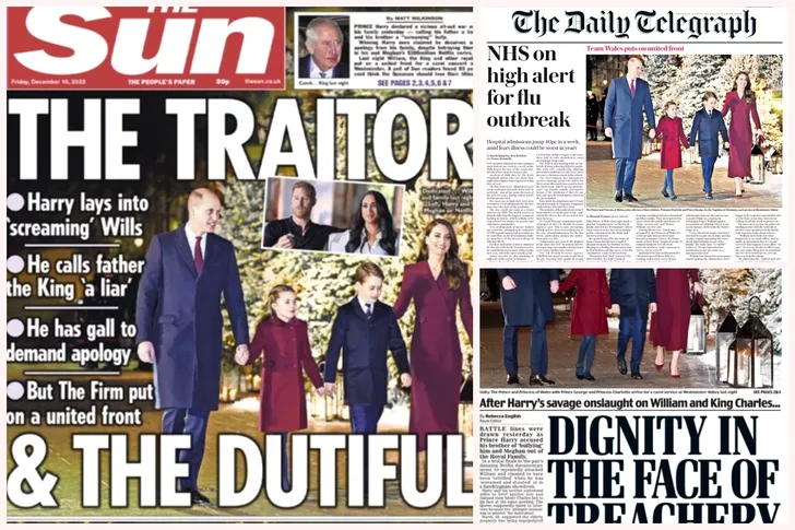 Ce scrie presa britanică despre prințul Harry, odată cu lansarea documentarului ”Meghan & Harry”. Sursă foto: Twitter / colaj Fanatik
