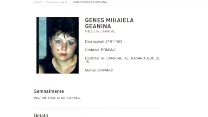 Geanina Geneș se află în continuare pe lsita persoanelor date dispărute de Poliția Română. Sursa foto: digi24.ro