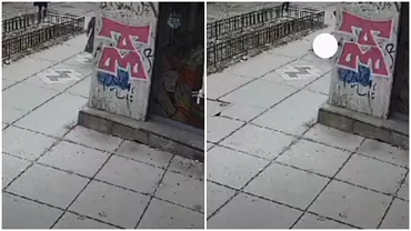 Video Scenele socante din Capitala cu femeia care se arunca de la etaj si cade peste un pieton surprinse de camere