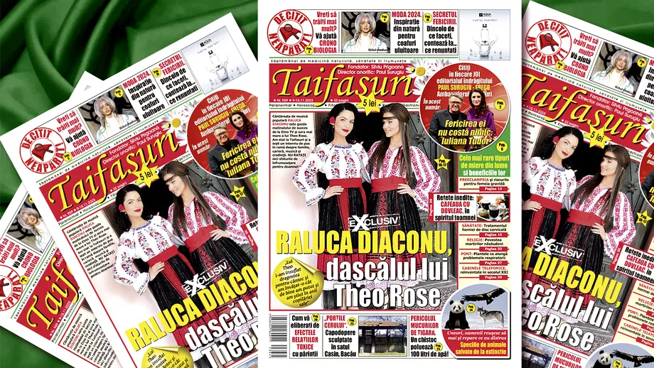 Revista Taifasuri 959 Raluca Diaconu sora si dascalul lui Theo Rose Editorial Fuego Dragoste si secrete de vedete horoscop retete matrimoniale