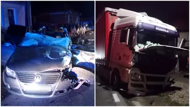 O masina si un TIR implicate intrun grav accident in Bihor Patru persoane ranite dintre care doua in stare grava