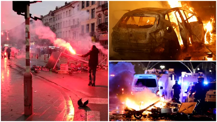 Violente in Bruxelles dupa Belgia  Maroc 02 Cate persoane au fost arestate de autoritati Calmul a fost restabilit Update Video