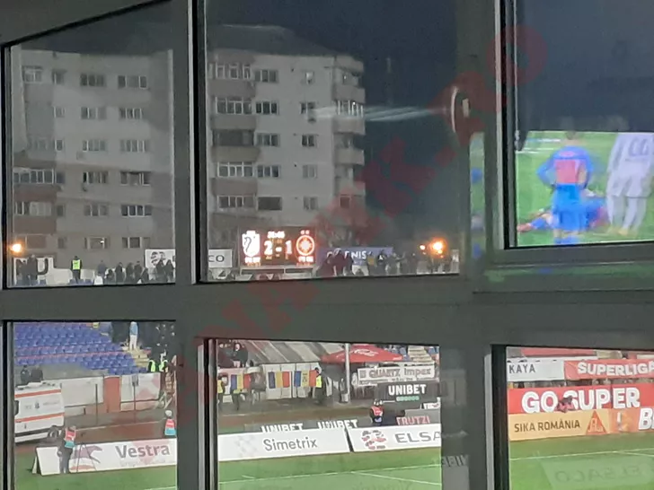 Tabela de marcaj de la Botoșani, care arăta rezultatul greșit la meciul cu FCSB