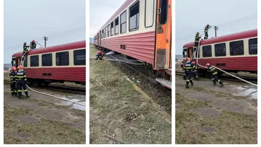 Incendiu la un tren in judetul Iasi Cei 20 de pasageri au iesit singuri din automotor