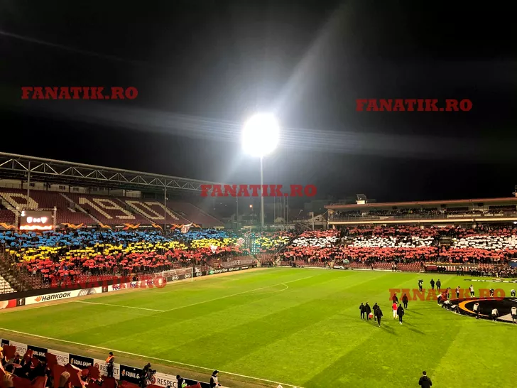 Coregrafie spectaculoasă a fanilor de la CFR Cluj la meciul cu Sevilla. VIDEO + FOTO EXCLUSIV 