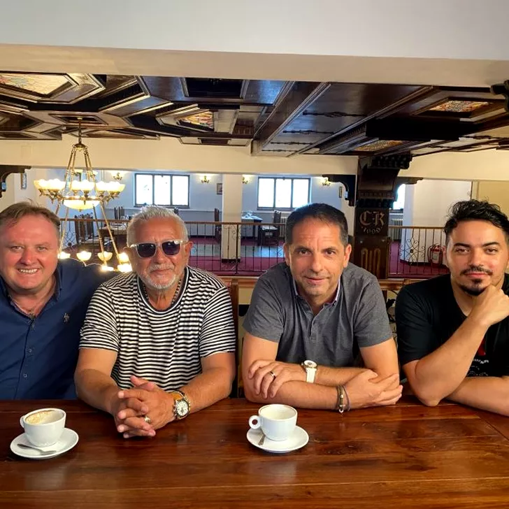 Producătorul Radu Groza, Ovidiu Lipan Țăndărică, Dan Negru și regizorul Mihai Laz (sursa Radu Groza Media Agency)