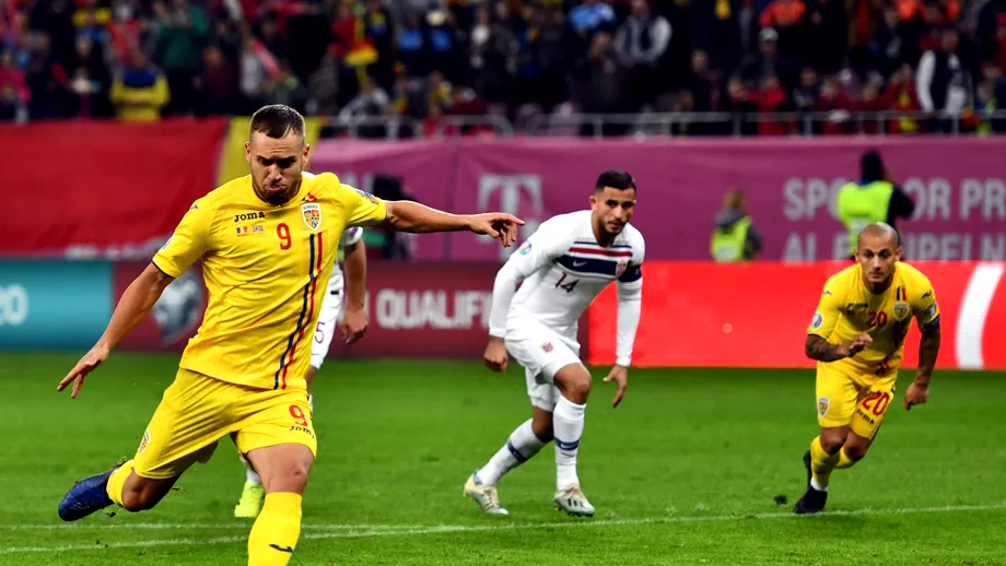 George Puscas a ratat penalty in Romania  Norvegia Contra la injurat dupa ce intai se bucurase crezand ca a fost gol