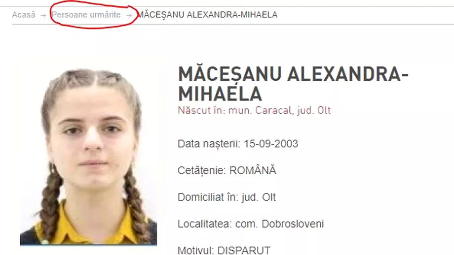 Revoltător! Ce scrie pe site-ul Poliției Române despre Alexandra și Luiza. Cele două fete sunt considerate infractori periculoși!