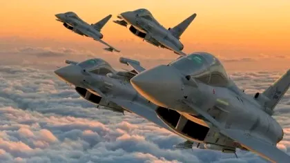Patru avioane Typhoon ale Forțelor Regale Britanice ar fi zburat de la baza...