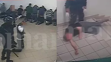 Scandal in Italia Imagini socante cu agenti de penitenciar care bat detinuti au aparut in spatiul public Video