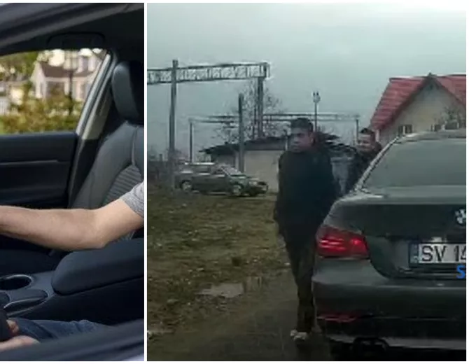 Video Baiat de 12 ani surprins in timp ce conducea un BMW pe strazile din Suceava