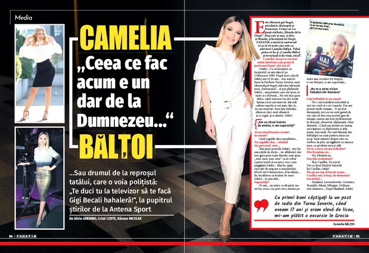 Camelia Baltoi in revista Fanatik din decembrie, numar dublu, de Sarbatori
