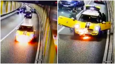 Video O masina a luat foc in Pasajul Unirii Traficul rutier in pasaj va fi blocat pana joi pe un singur sens Update