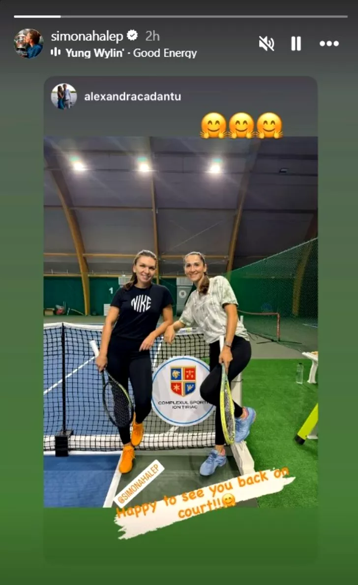 Simona Halep s-a antrenat alături de Alexandra Cadanțu-Ignatik înainte de Miami Open. Foto: Instagram.