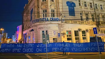 Peluza Sud Craiova protest in fata sediului FC U Craiova la adresa lui Adrian Mititelu Stiinta nu e jucaria familiei tale