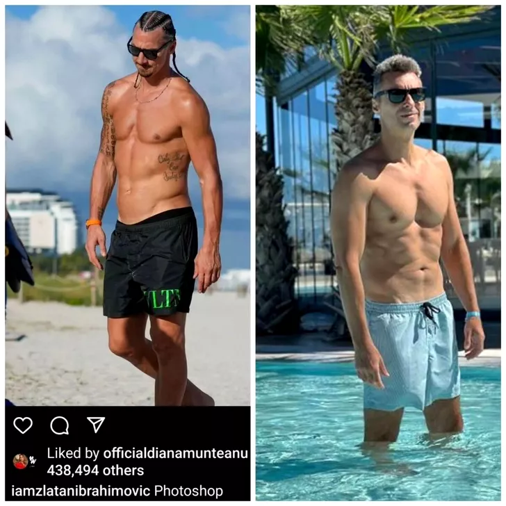 mircea badea Zlatan Ibrahimovic piscină plajă abdomen frunze