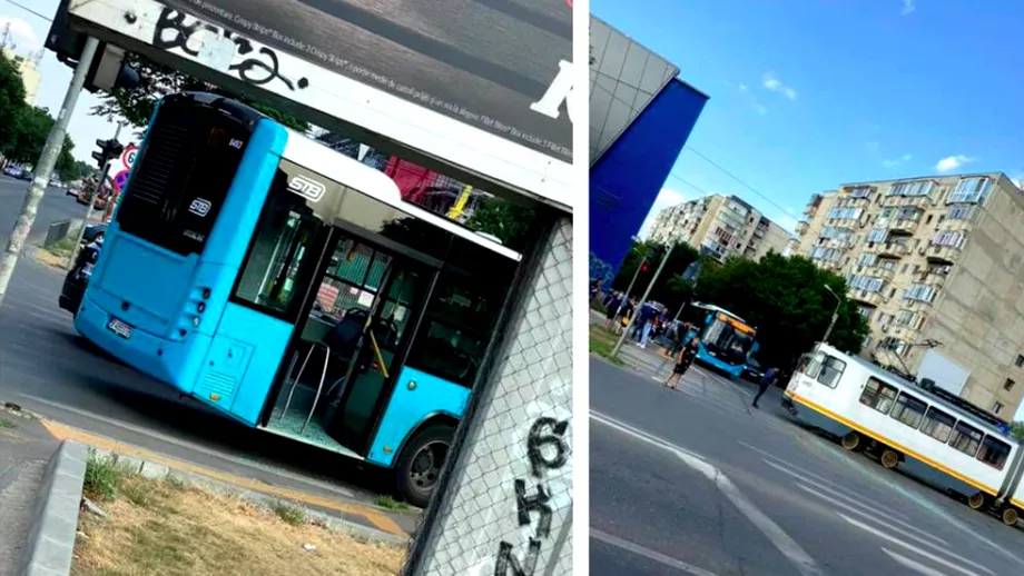 Coliziune intre un tramvai si un autobuz in Bucuresti Trei persoane au fost ranite