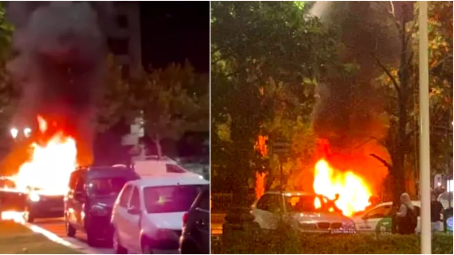Incident grav in Capitala O masina a luat foc pe Splaiul Independentei Pompierii au intervenit