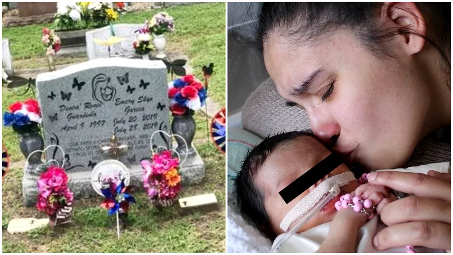Povestea tragica din spatele imaginii de pe aceasta piatra de mormant in care o mama isi saruta bebelusul