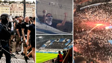 Olympique Marseille  Eintracht Frankfurt meciul care a speriat Europa Aproape 10000 de nemti au luat parte la infernul din Franta Video