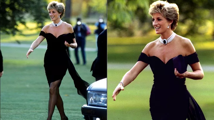Prințesa Diana într-o rochie neagră
