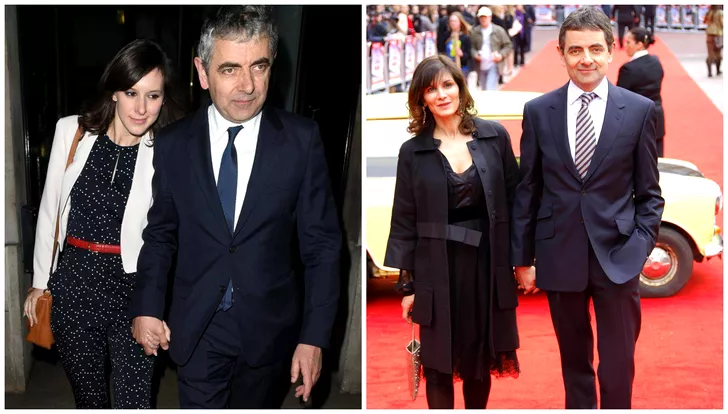 Stânga Mr Bean și iubita sa, în dreapta Mr Bean și fosta soție