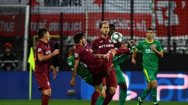 CFR Cluj  Slavia Praga 01 in Champions League VIDEO cu rezumatul Infrangere dramatica in Gruia Ardelenii mizeaza totul in returul din Cehia