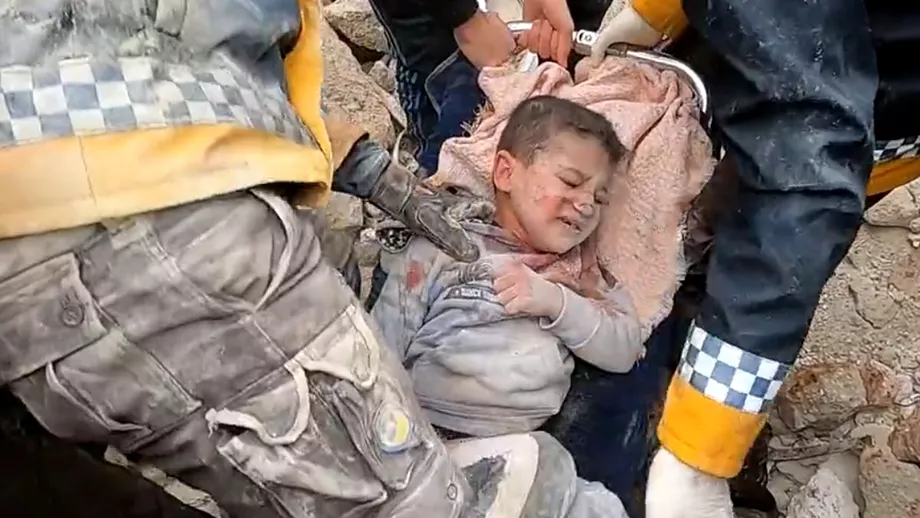 Miracol dupa cutremurul din Siria si Turcia Un copil de 5 ani gasit in viata sub moloz