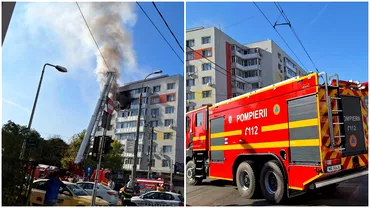 Explozie urmata de incendiu la un apartament din Bucuresti Interventie dificila a pompierilor