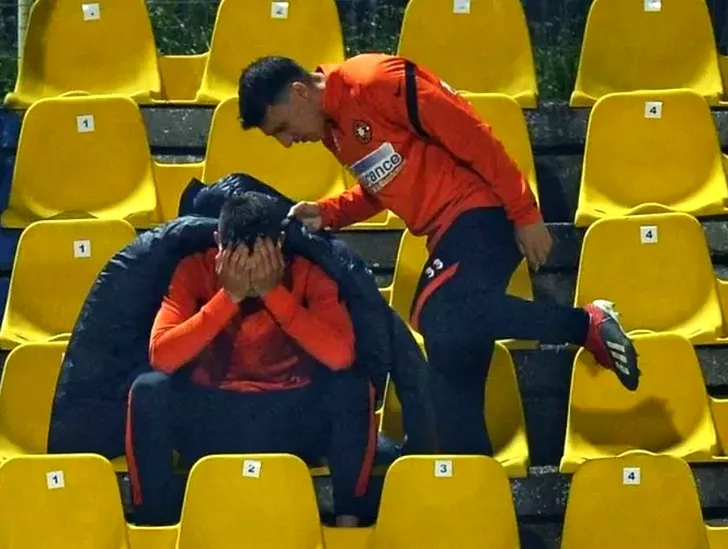 Iulian Cristea, plânge de nervi după ce a fost schimbat în minutul 46 al meciului dintre FCSB și Academica Clinceni