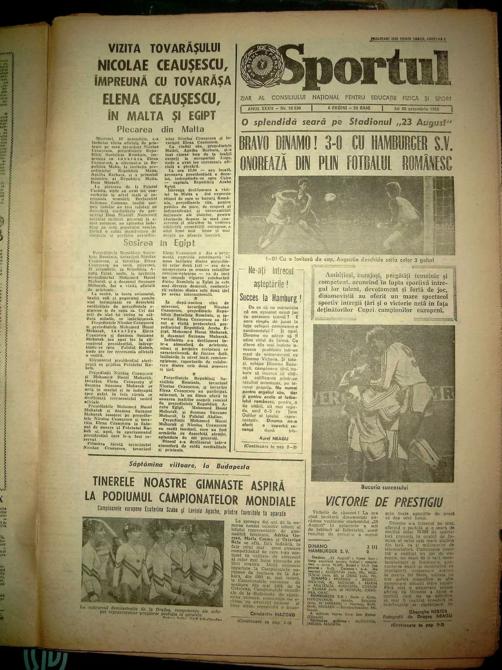Singurul ziar de sport al vremii, „Sportul”, elogia marele succes al lui Dinamo, în care Gigi Mulțescu marcase cel mai frumos gol al meciului, cu o „bombă” de la 40 de metri