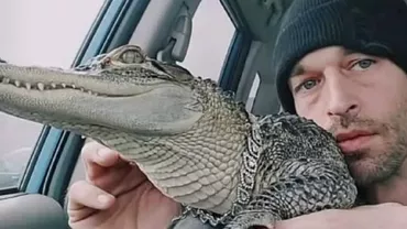 Celebru tiktoker prins in masina cu un crocodil Barbatul acuza politia ca iau luat ostatic animalul periculos
