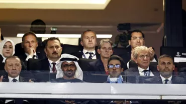 Un roman printre cei mai importanti oameni ai Planetei Razvan Burleanu seful FRF in loja cu Erdogan miliardarii Qatarului si Infantino presedintele FIFA