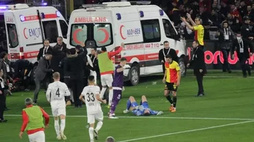 Scene terifiante in fotbalul european Un jucator a fost lovit cu un bat in cap de un suporter in Turcia batai can filme intre fotbalisti in Rusia Video