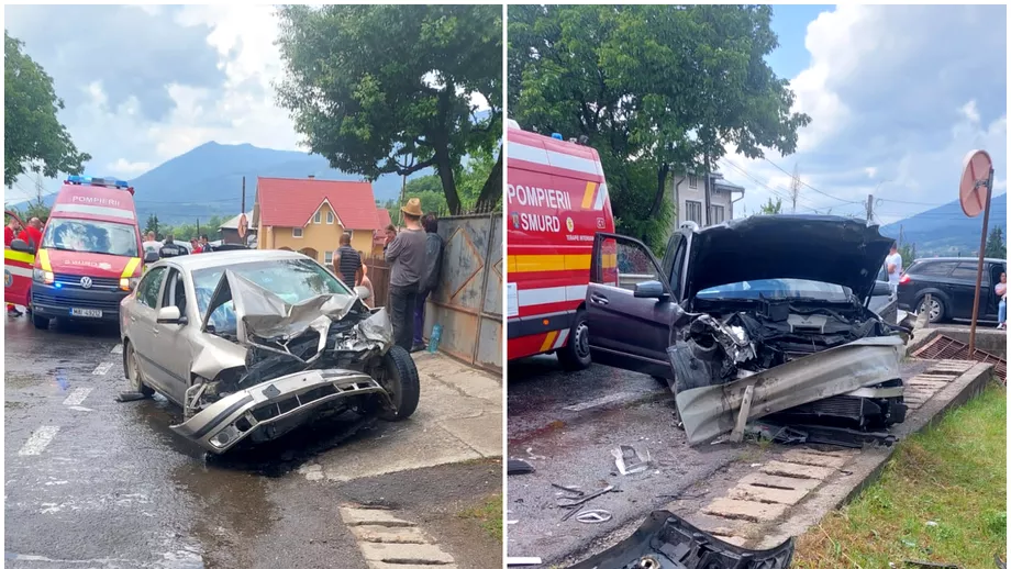 Accident teribil in BistritaNasaud Sase persoane au ajuns la spital dupa ciocnirea violenta dintre doua masini