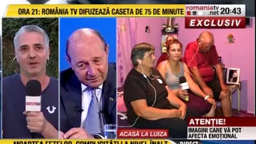 Traian Basescu in lacrimi in direct la TV dupa discutia cu bunicul Luizei