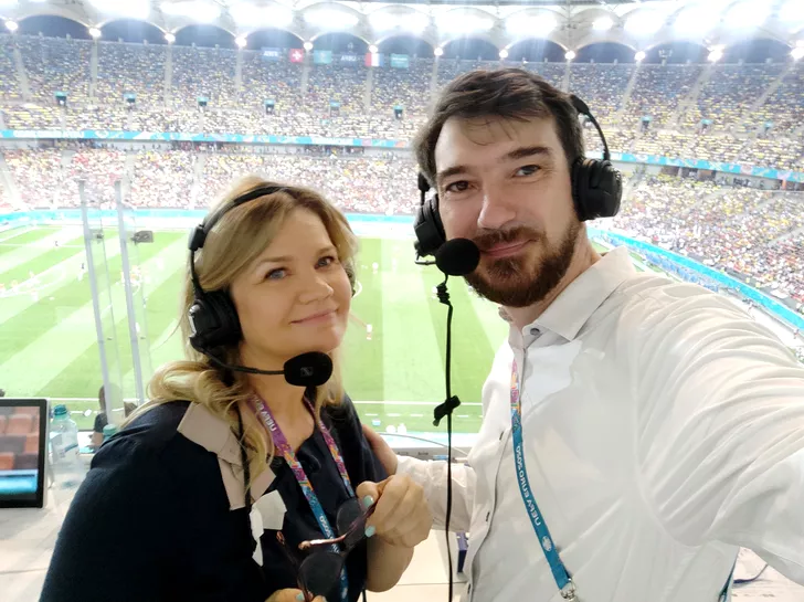 Ioana Cosma, alături de Ion Alexandru pe Național Arena, la meciul din optimi dintre Elveția și Franța