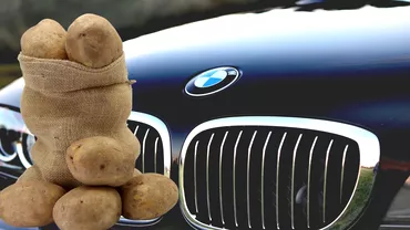 Sofer de BMW filmat in timp ce fura cartofi din fata unui magazin A bagat de 30 de lei motorina si a ramas cu stomacul gol