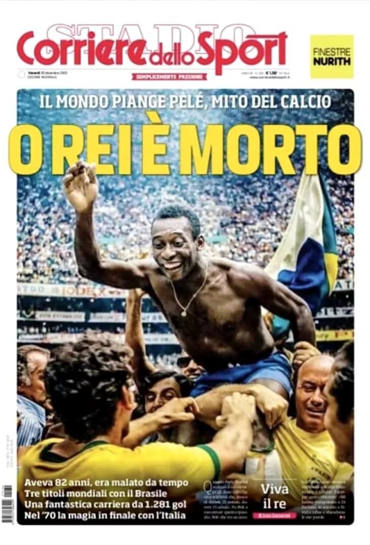 Corriere dello Sport, copertă tulburătoare cu Pele