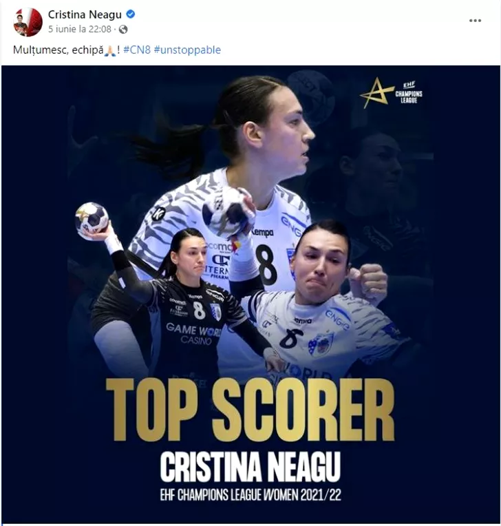 Cristina Neagu All Star Team Liga Campionilor