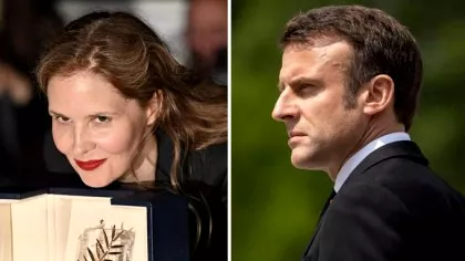 Moment neașteptat la Cannes: Cineasta Justine Triet l-a atacat pe Macron cu trofeul...