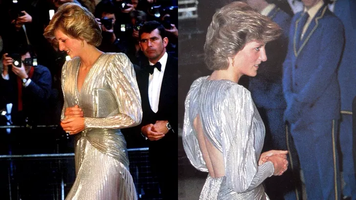 Prințesa Diana, într-o rochie argintie