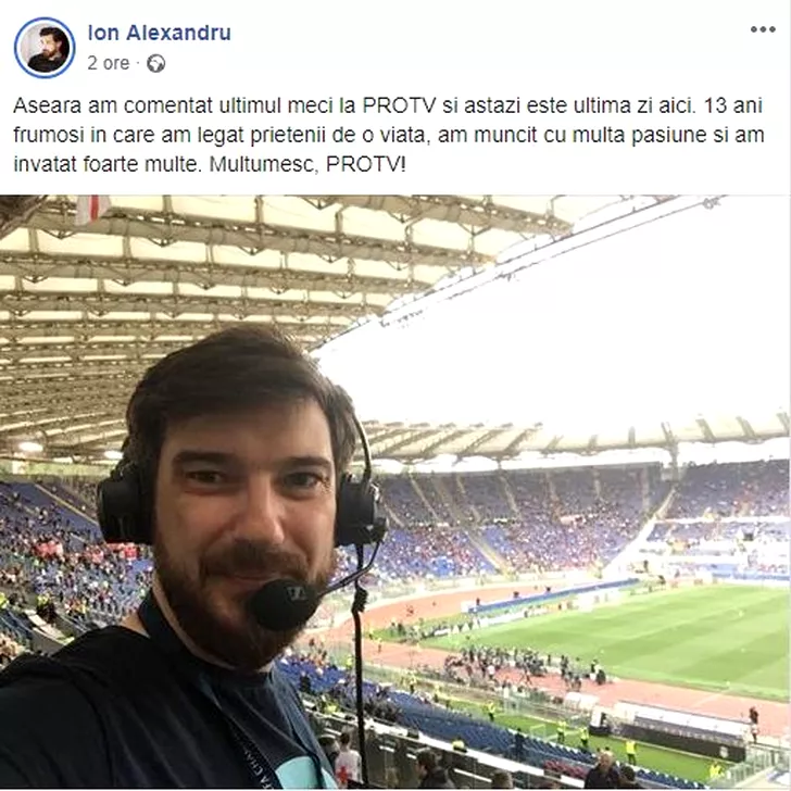 Ion Alexandru a plecat din departamentul Sport de la PRO TV