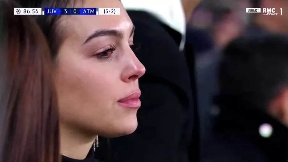 Iubita lui Cristiano Ronaldo in lacrimi dupa tripla portughezului in Juventus  Atletico Madrid 30 Imagini incredibile cu Georgina Rodriguez Video