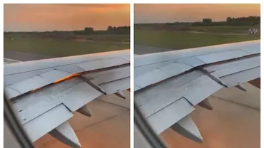 Panica totala la bordul unui avion dupa ce unul dintre motoare a luat foc Totul sa intamplat in timpul decolarii Video cu impact emotional
