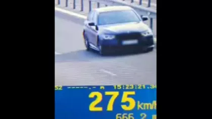 VIDEO. Şofer prins cu 275 km/h. Poliția: Suntem impresionaţi de performanţa ta, dar...