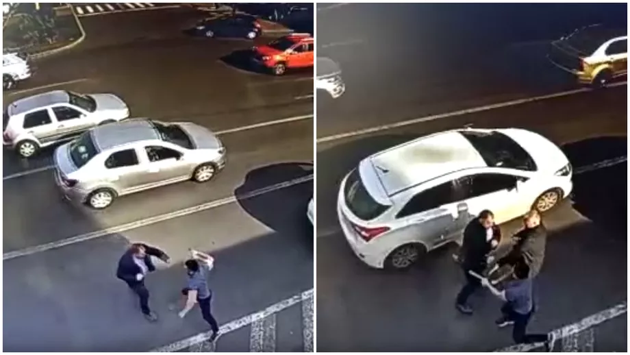 Bataie in trafic in Bucuresti Un barbat a fost retinut de politie dupa ce a folosit o bata de baseball Video