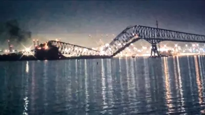 VIDEO Podul de peste 2 km din Baltimore s-a prăbușit după ce un...