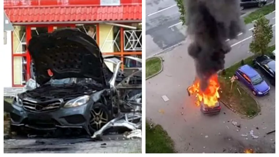 Primele imagini video cu explozia masinii din Arad SRI exclude ipoteza unui atentat terorist